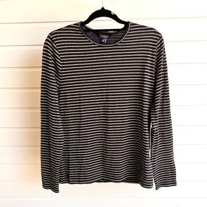 NWT Lauren Ralph Lauren navy and gold knit long sleeve shirt size L